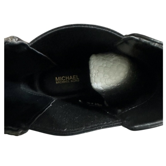Michael Kors Black and Gold Chelsea Booties with Chain Accent - Picture 8 of 8